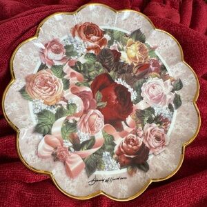 Victorian Rose Bouquet Plate Franklin Mint Limited Edition Plate